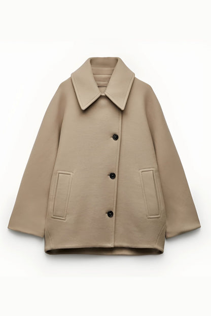 Elena – Παλτό Oversize σε Μικτό Μαλλί Διπλό Στήθος