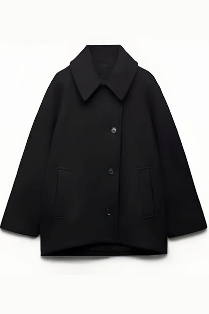 Elena – Παλτό Oversize σε Μικτό Μαλλί Διπλό Στήθος