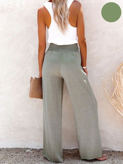 Sophia – Παντελόνι ψηλή μέση βαμβάκι & λινό