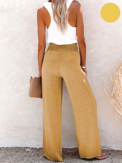 Sophia – Παντελόνι ψηλή μέση βαμβάκι & λινό