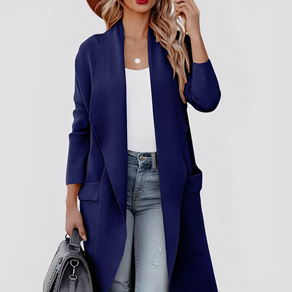 Chantal - Άνετο μακρύ τουίντ πλεκτό ζακέτα για γυναίκες