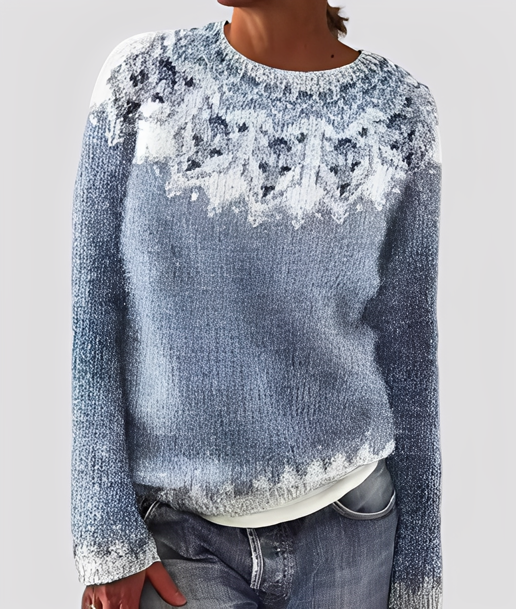 Christal - Κομψό γυναικείο μάλλινο πουλόβερ με χαλαρή γραμμή