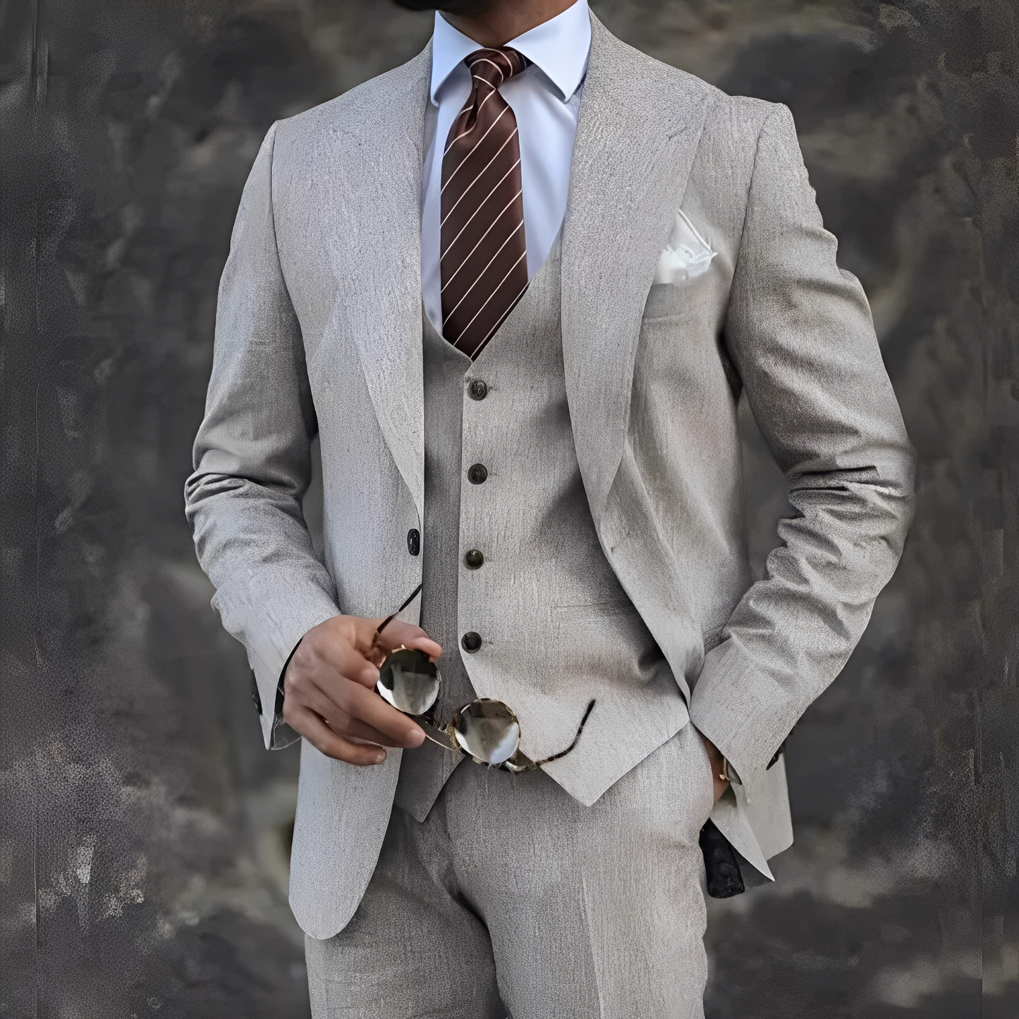 Cordell - Κομψό, επίσημο κοστούμι τριών τεμαχίων για άνδρες