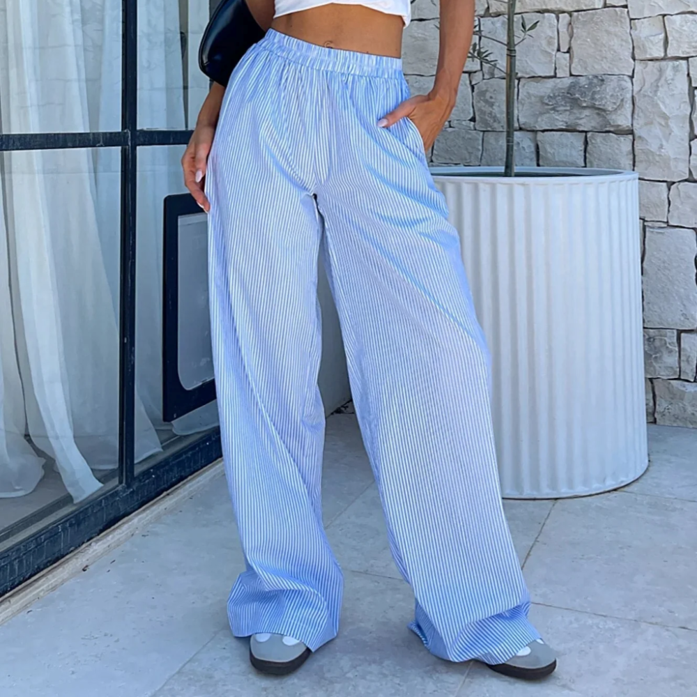 Elis – Παντελόνι Γυναικεία Πλατιά Πόδια Υψηλή Μέση