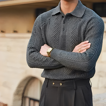 Darius – Πλεκτό Πουλόβερ με Μακριά Μανίκια