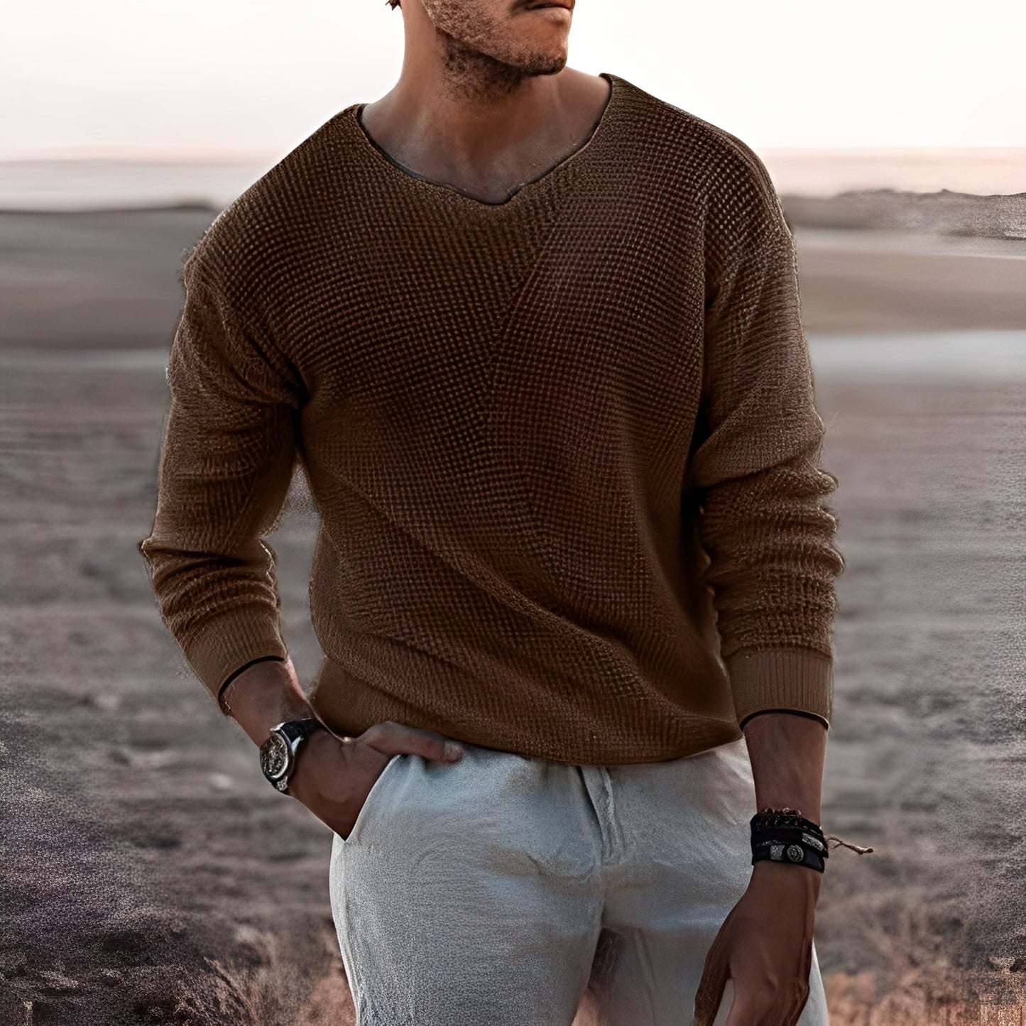 Carlton - Ανδρικός καθημερινός, ζεστός πλεκτός πουλόβερ