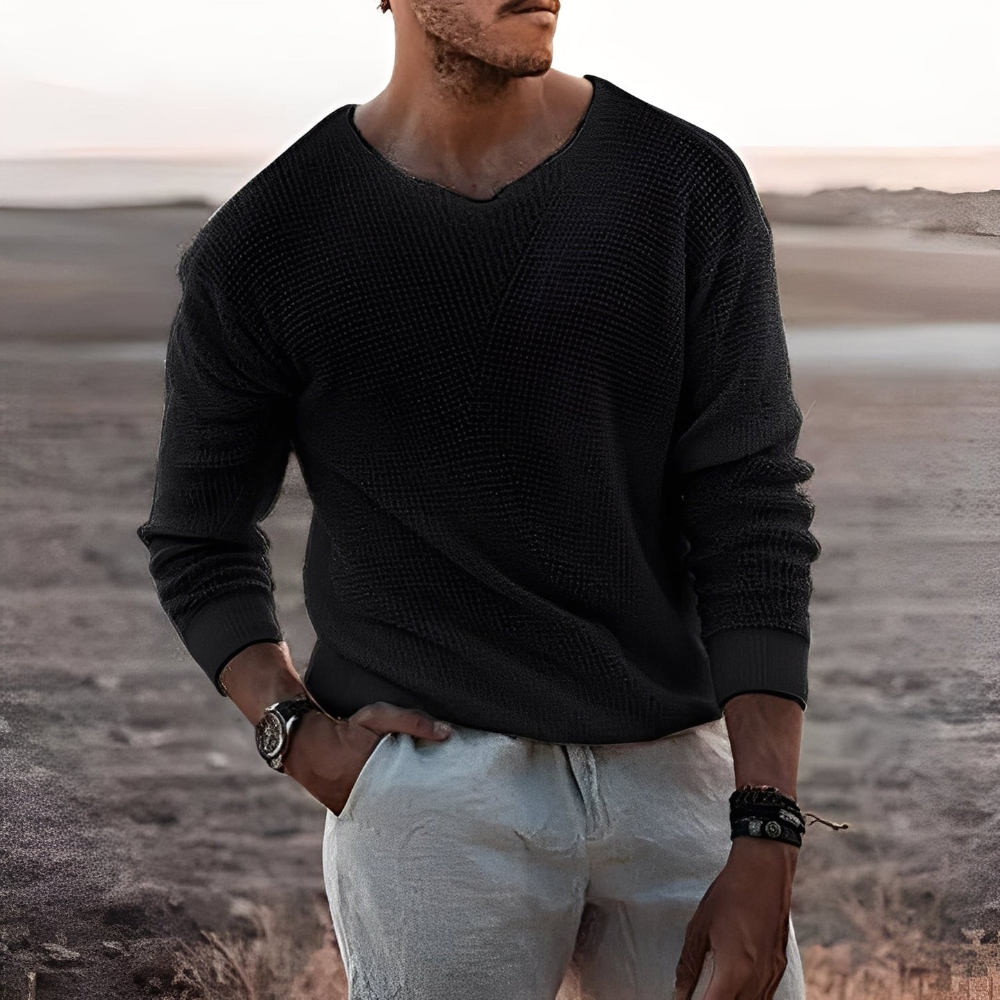 Carlton - Ανδρικός καθημερινός, ζεστός πλεκτός πουλόβερ