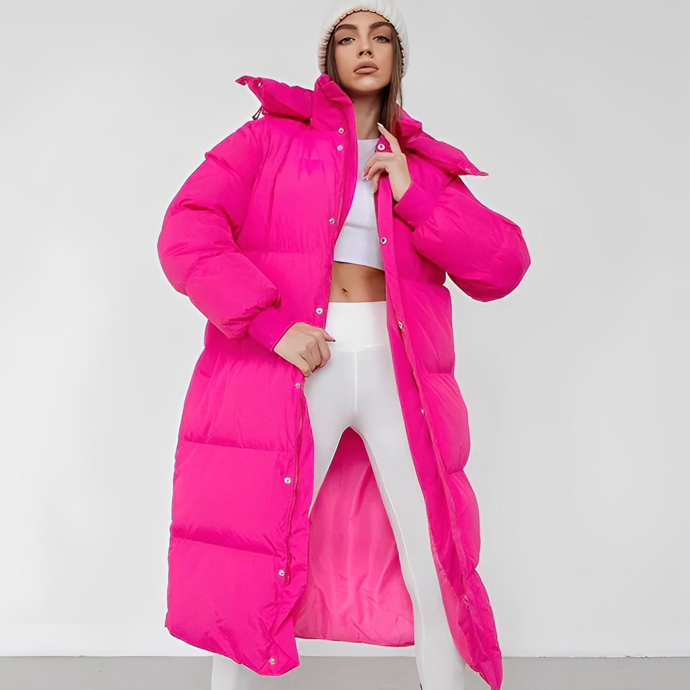 Jacquelyn - Στιλάτη μακριά ζακέτα με κουκούλα για γυναίκες