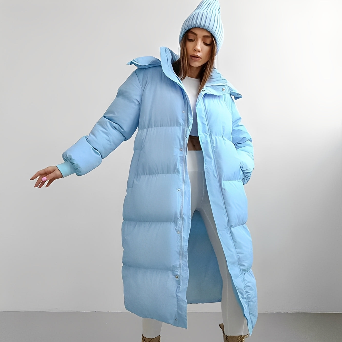 Jacquelyn - Στιλάτη μακριά ζακέτα με κουκούλα για γυναίκες